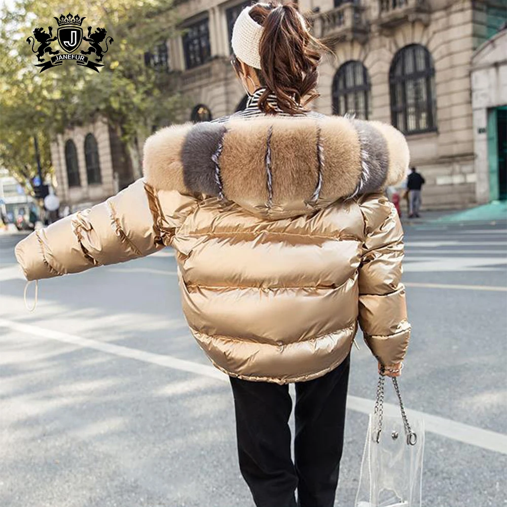 Ladies fur Clothing Winter fur Down Coat Hooded Down Feather fur Jacket down jacket women