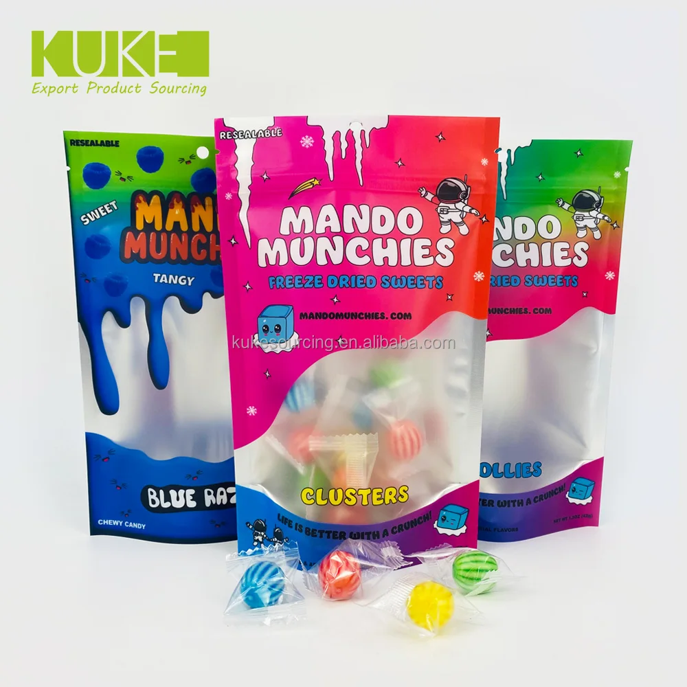 mylar custom bag snack food aluminum foil stand up pouch zip  plastic  ziplock  mylar  packaging bag with clear window