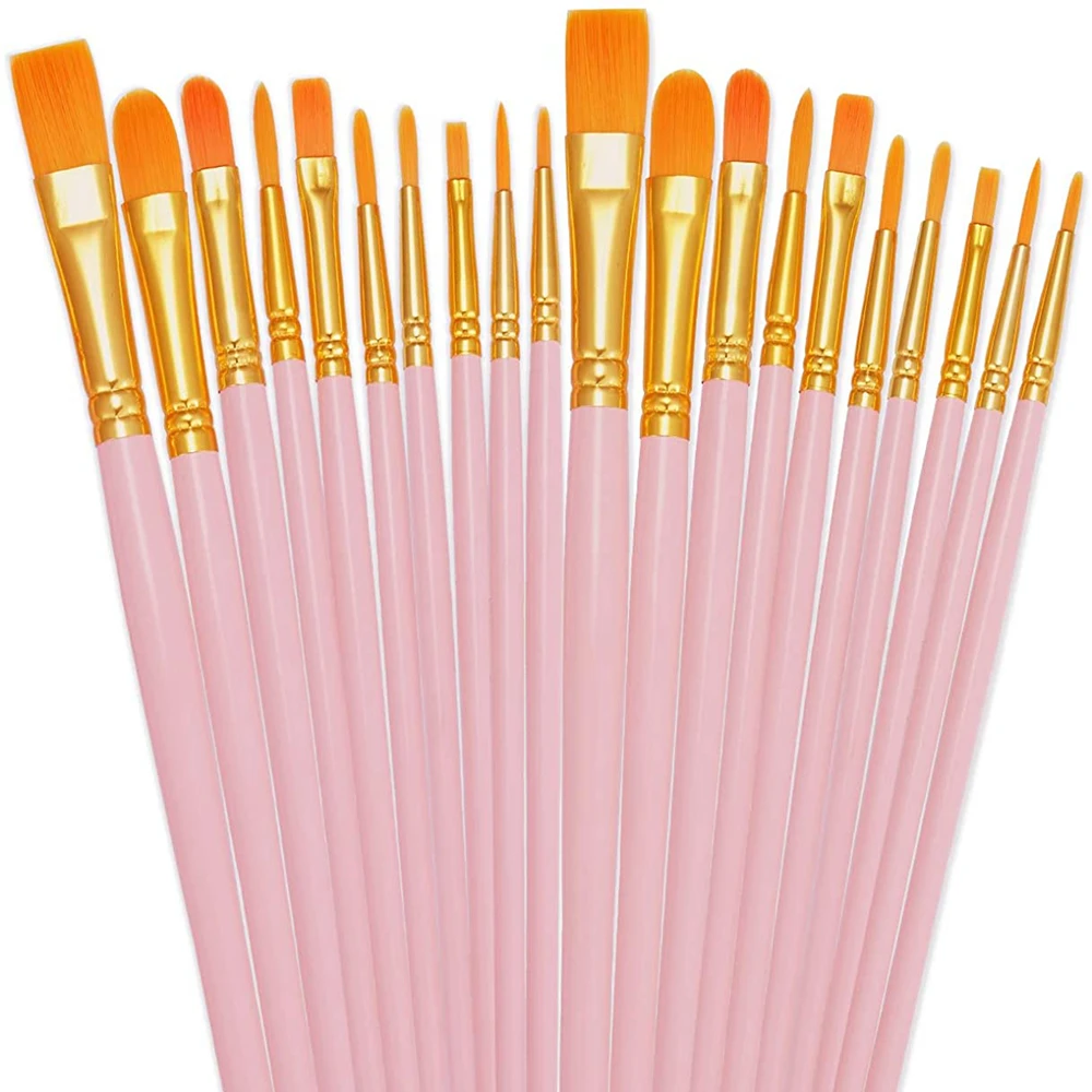 Горячая распродажа 10 шт. набор нейлоновых волосяных круглый кончик кисти для нейл Арта акриловой живописи оптовая продажа уход за кожей