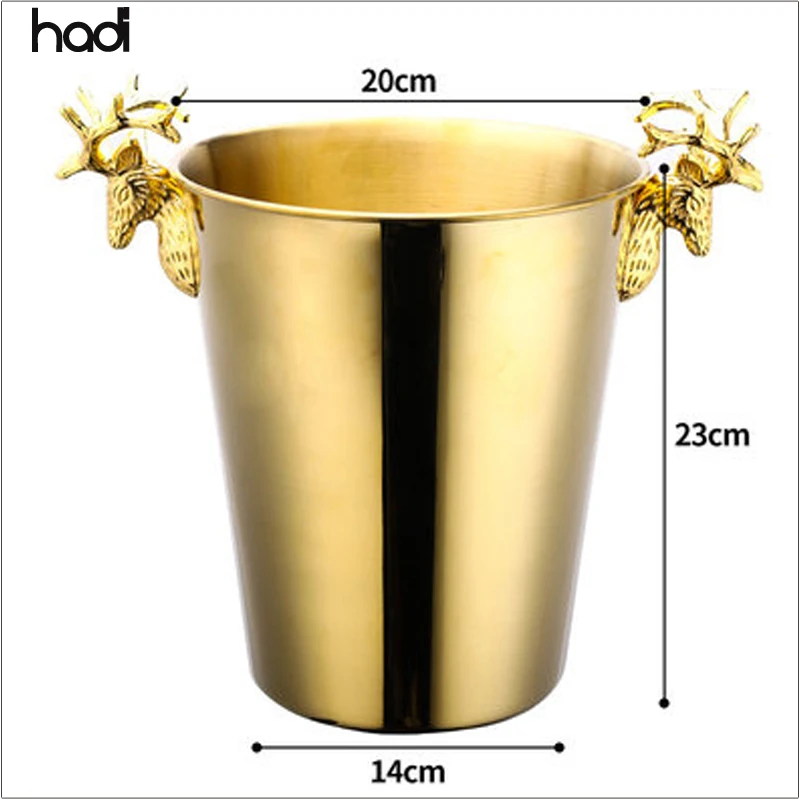 High quality ice bucket 3 color bar stainless steel beer ice bucket gold and copper luxury outdoor ice bucket bar