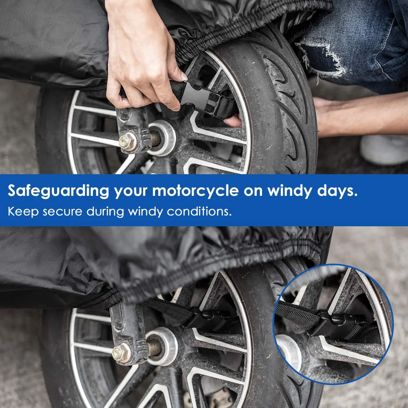Waterproof and UV Durable Motorcycle Grip Cover cape for Outdoor With 300D Heavy Duty Fabric