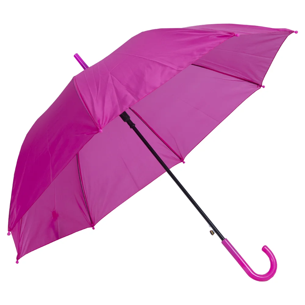 Cute Children Umbrella With Auto Open Straight Kids Umbrella Windproof Pure Color Plastic Handle Umbrella Manufacturer