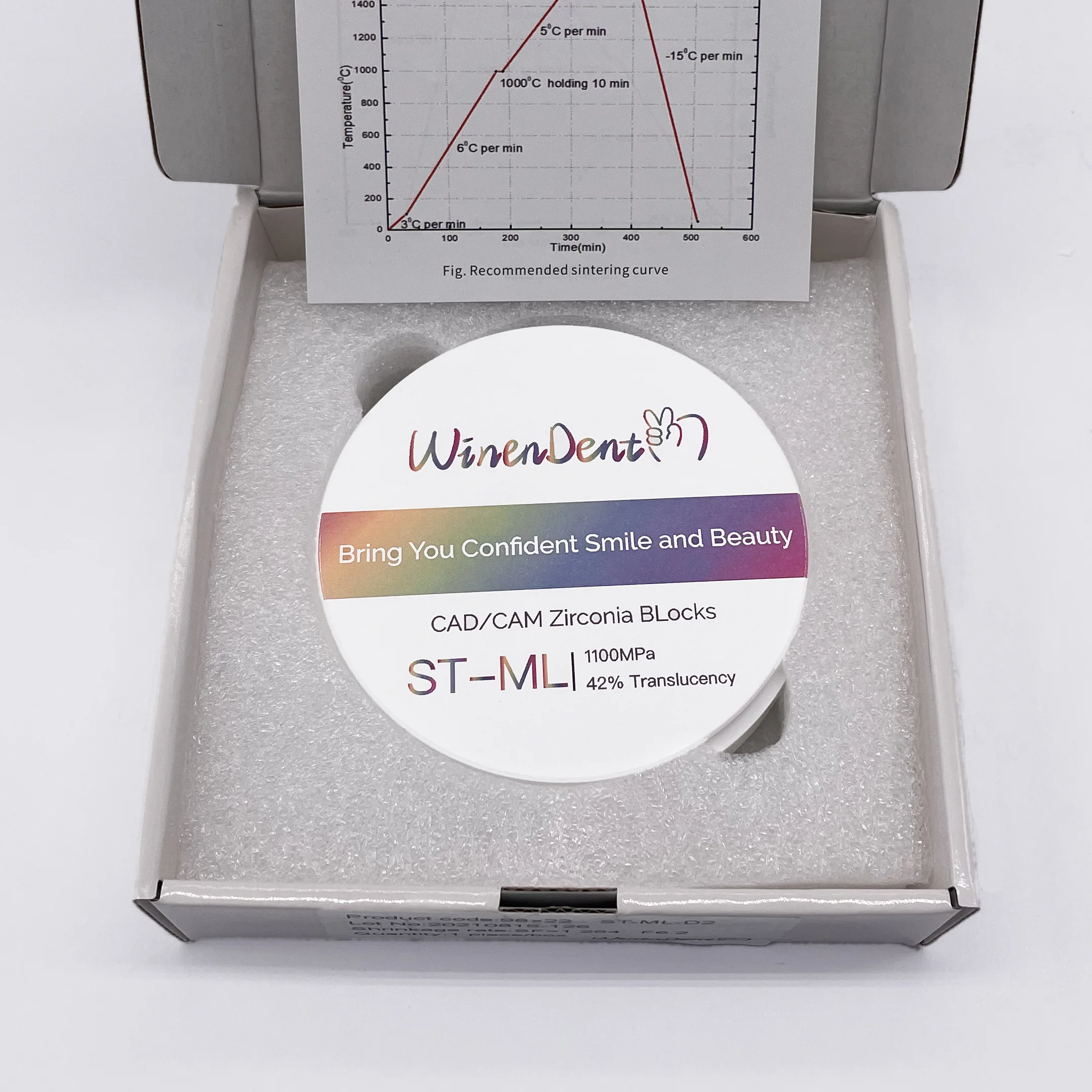 Dental milling CAD CAM open system ST-ML 98mm 14mm High Translucent zirconia blocks