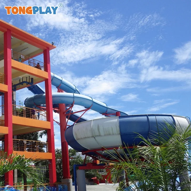 Outdoor Large Amusement Park Rides Fiberglass Material Water House Aquatic Play Slide for Sale