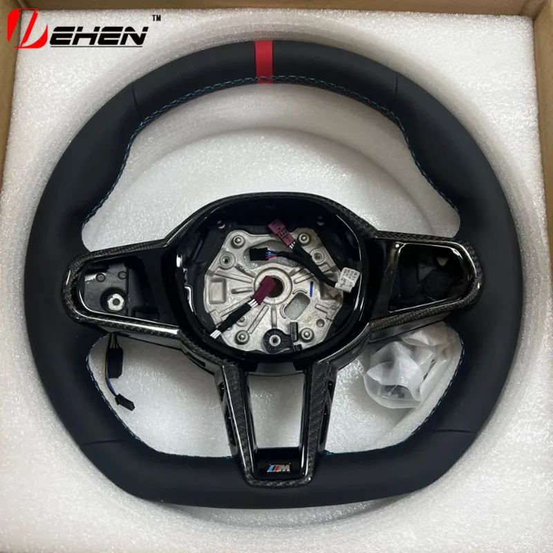 For BMW 1 2 3 4 5 6 7 8 series G20 G26 G30 G32 G05 G29 G11 G14 G15 F40  Old Upgrade New M4 Leather Carbon Fiber Steering Wheel
