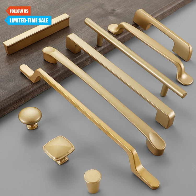 Toco Furniture Antique Metal Pull Cabinet Drawer Handel Solid Brass Hotel Interior Push Door Handle
