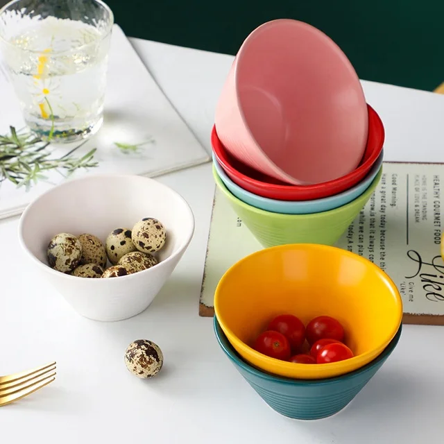 New Design Ceramic Large Soup Bowl Household Color Porcelain Ramen Bowl Big Creative Ceramic Noodle Bowl