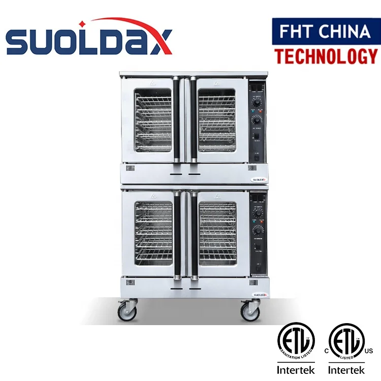 ETL Approved American type Commercial Double Deck Full Size Gas Convection Oven with legs(HRCO-60KD)
