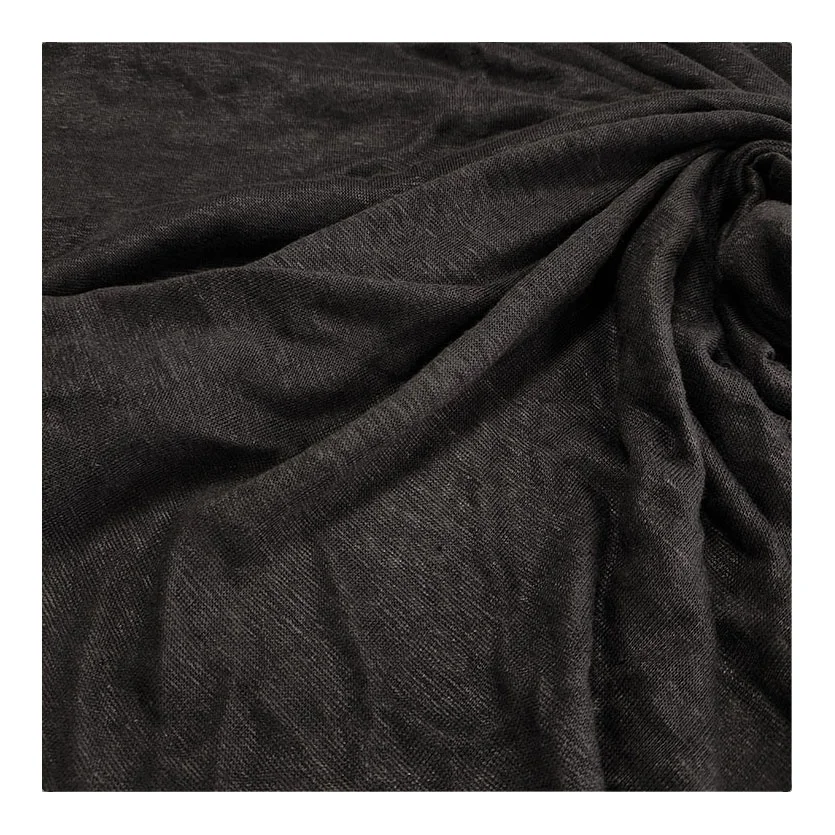 100% Linen Knitted Fabric 170 gsm  Summer Linen T-shirt Fabric Linen Knitted Jersey