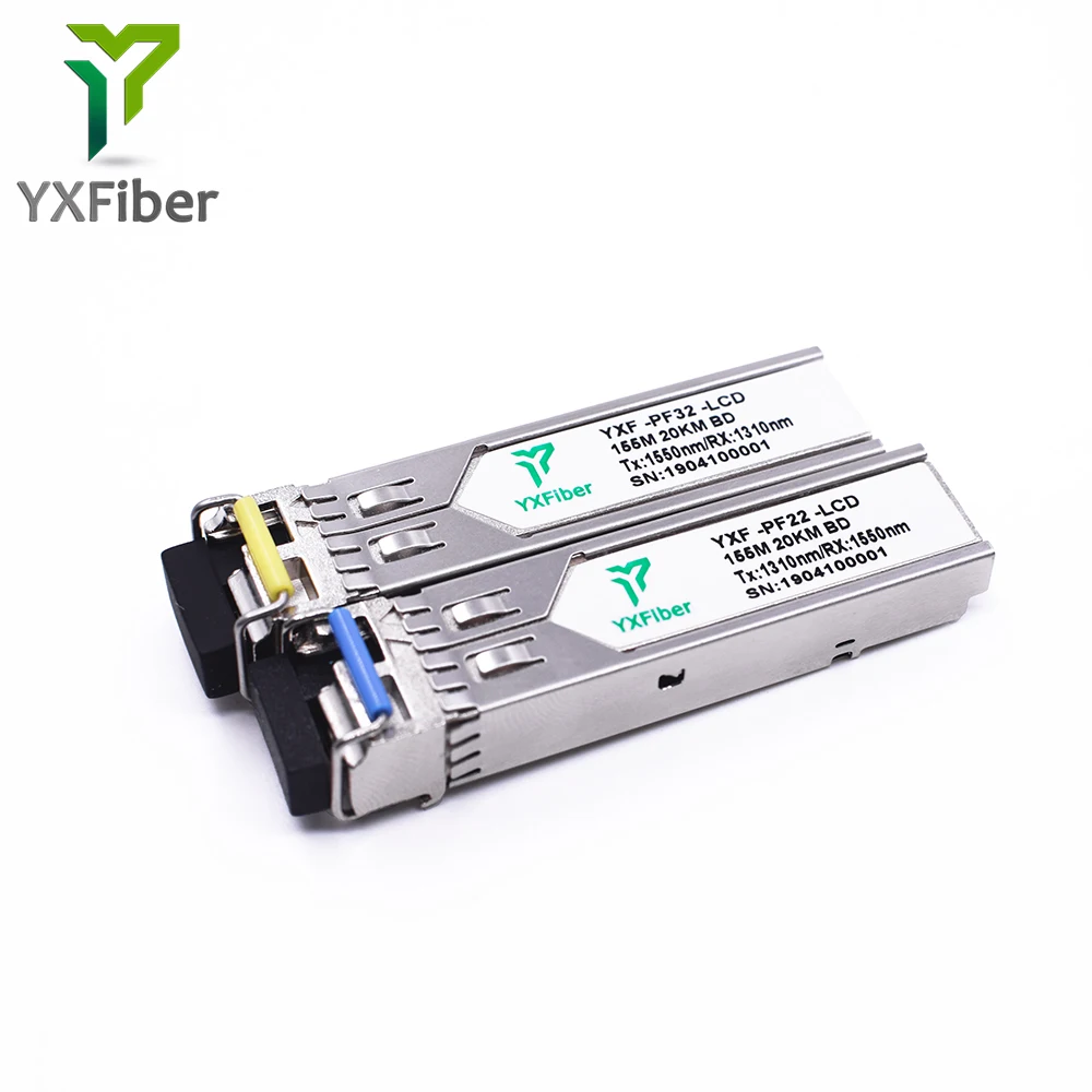  155M BIDI 20km 1310nm/1550nm LC/SC разъем оптического волокна SFP WDM для программирования в производственных условиях