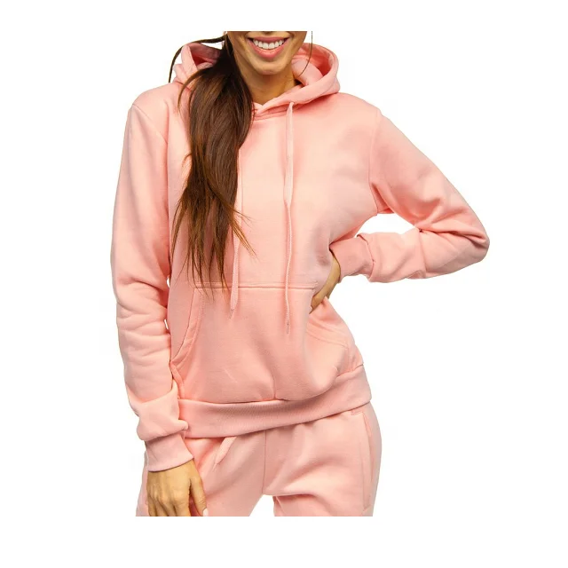 Женская повседневная одежда розового цвета, спортивные костюмы из двух частей с капюшоном на заказ