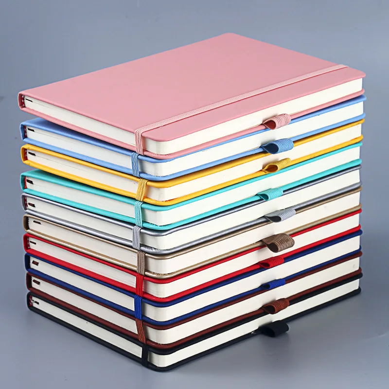 Wholesale Cheap Office School Supplies Pocket Book A6 PU Leather Elastic Notebook Creative Portable Notepad