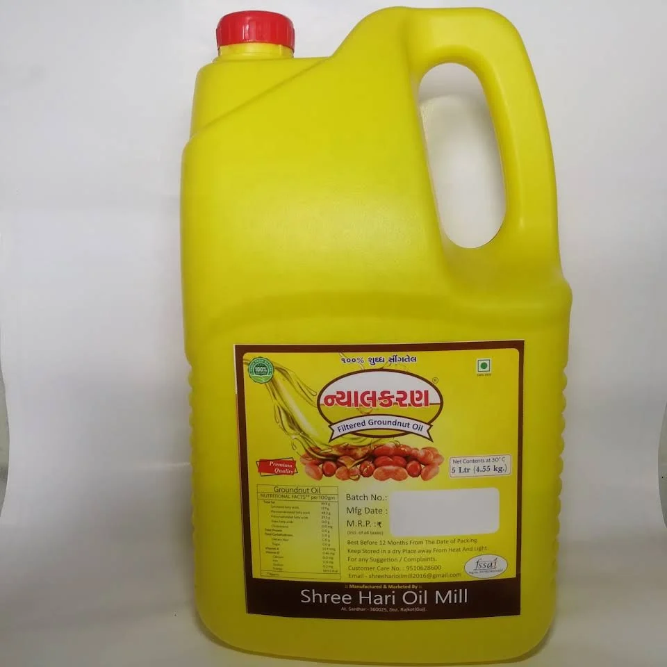 Cold Pressed Groundnut Oil, 5L HDPE (Un Refined and Un Filtered Pure Oil)