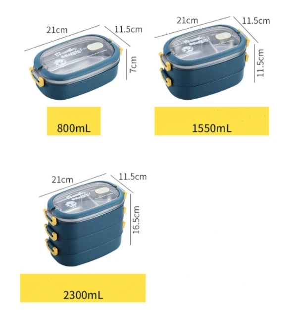 Single Double Layer Keep Food Warm Portable Lunch Box Stainless Steel Insulated PP Bento Lunch Box