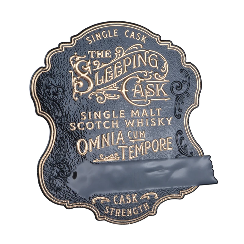 Custom Aluminum Embossed Bottle Label Metal Logo  Metal Sticker Metal Wine Label