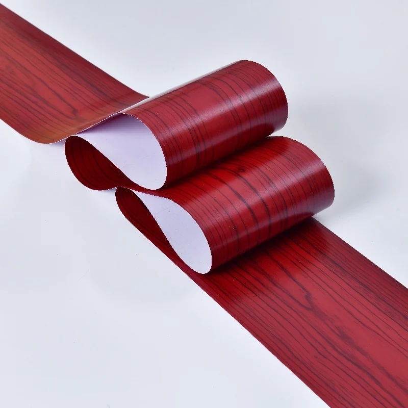 Moisture-Proof Wall Waist Line Waterproof PVC Wood Grain Wallpaper Stripes Pattern Wall Skirting Home Decor Interior Decoration