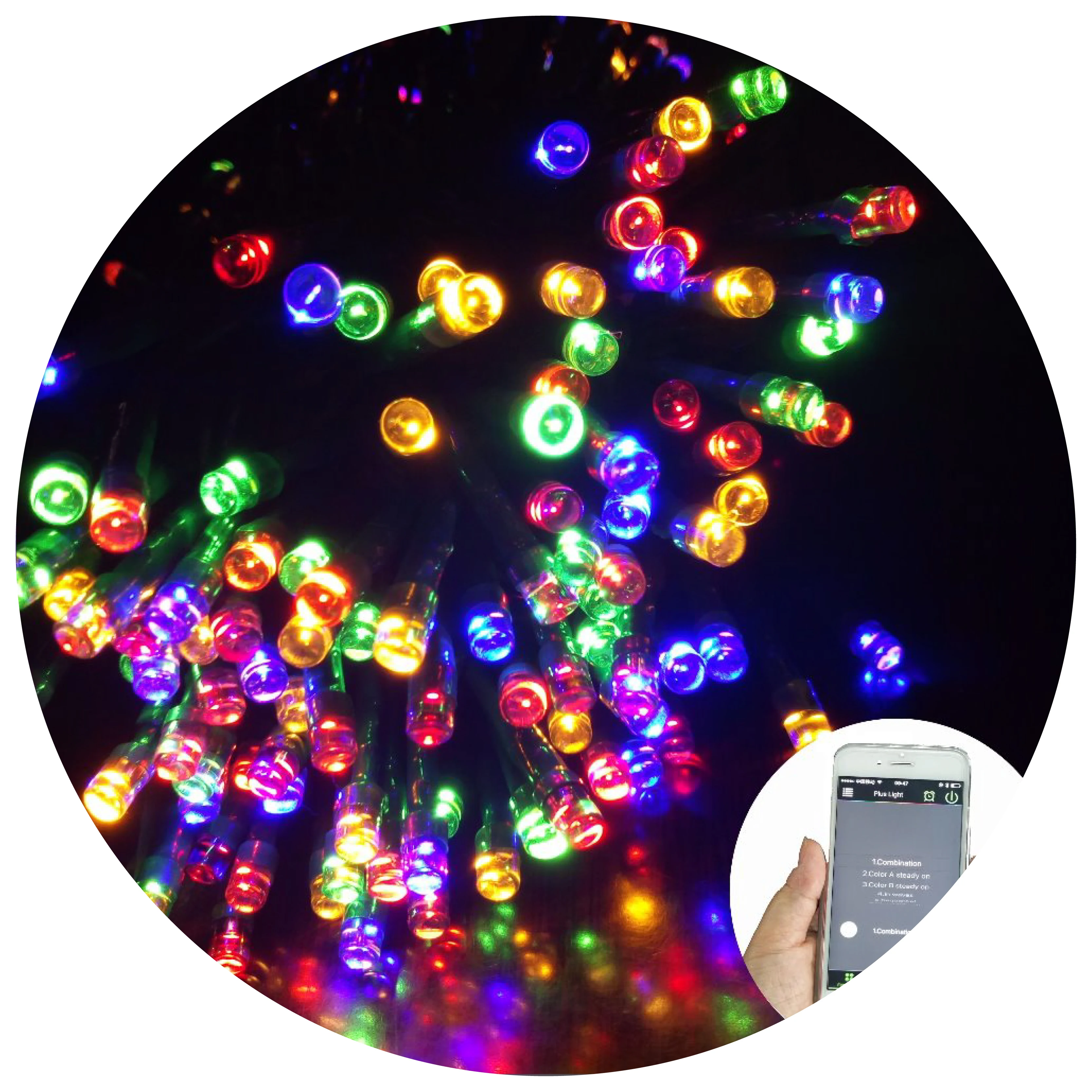 200 count smart phone APP Bluetooth controlled light  RGB led icicle string decoration lights