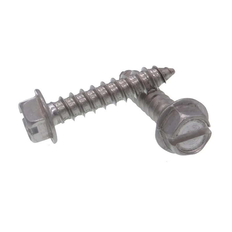 License Plate Screws as Slotted Hex Washer Head Self tapping Screws Sheet Metal Fastener With ISO REACH RoHS certification