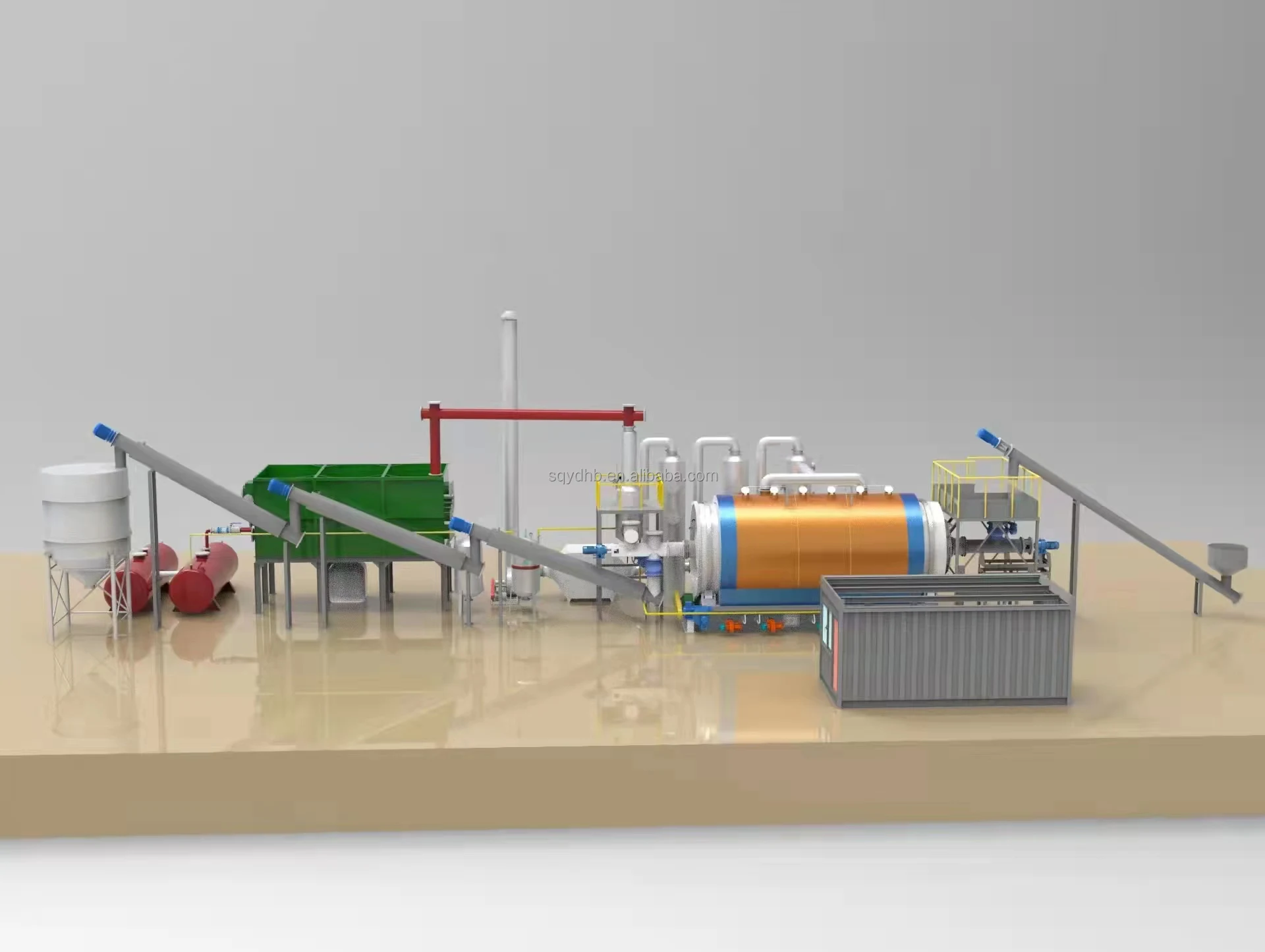 Environmental Friendly Tire Derived Fuel Waste Plastic Rubbish Rubber Tire Pyrolysis To Oil Make Diesel Machine