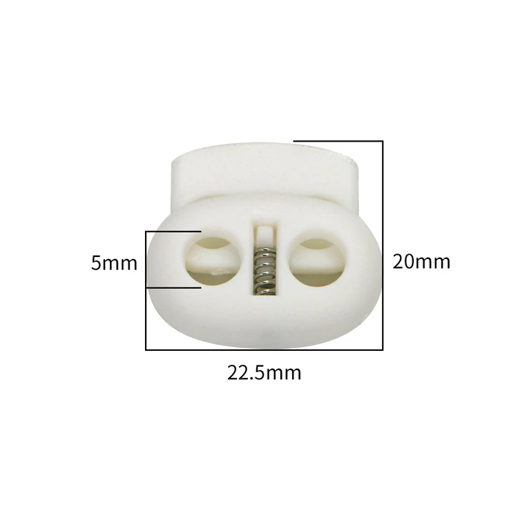 Drawstring Double Holes Oval Bean Spring Toggle Custom Garment Accessory String Cord Stopper Plastic Stoppers For Clothing
