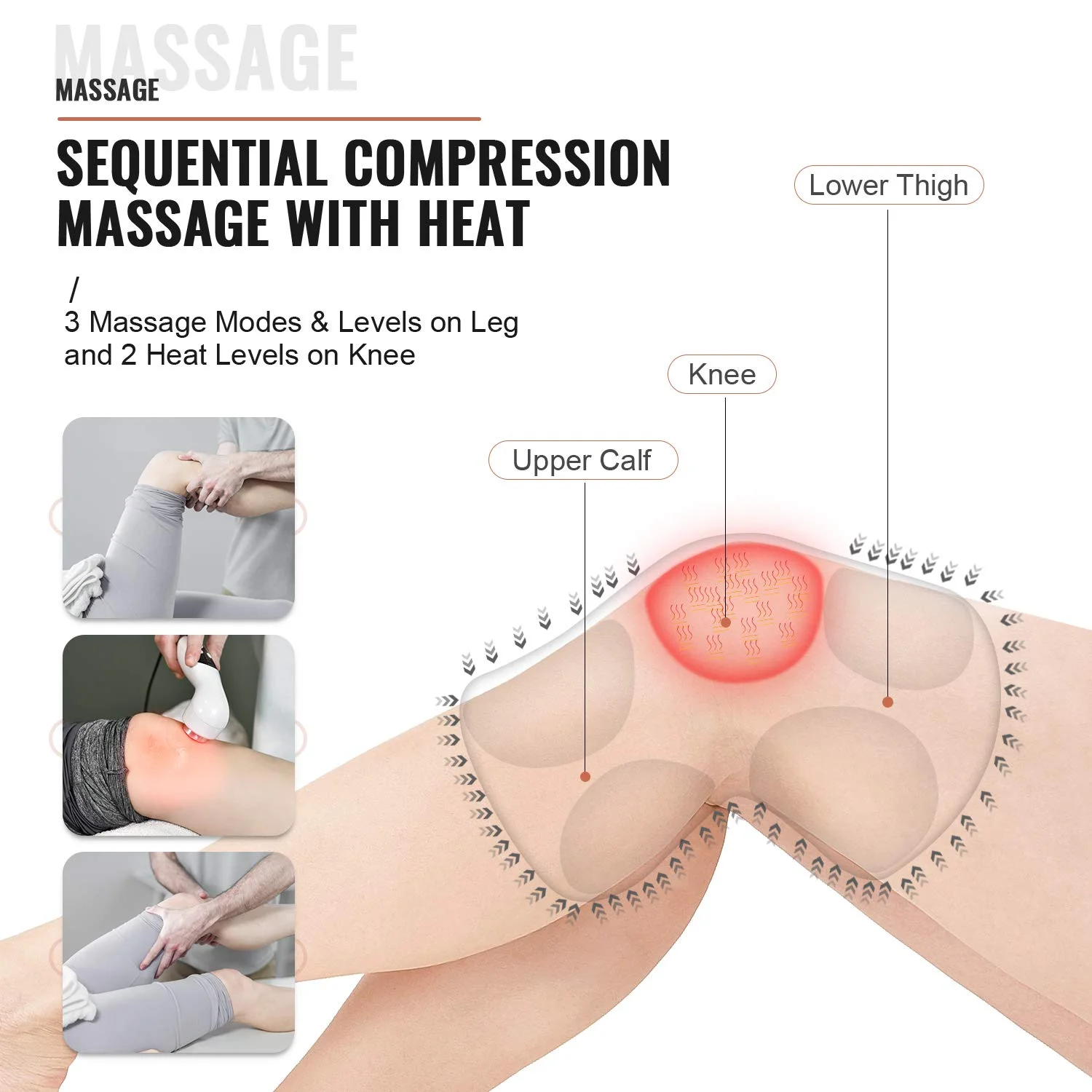 Custom FIT KING heated  smart knee massager with air compression leg vibration machine vibration extra large air pressure