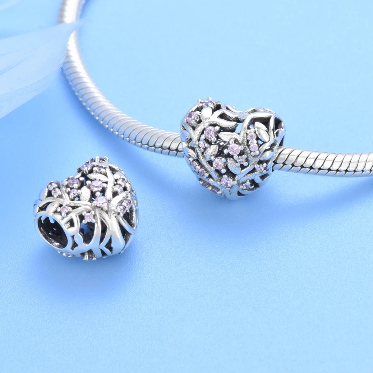 Fashion Bracelet Accessories 925 Sterling Silver Heart Dream catcher Charm For Original Bracelet Making Women Jewelry Gift