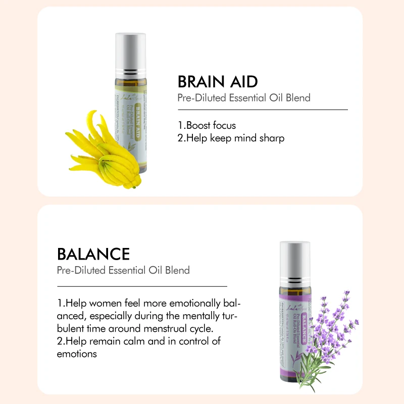 Wholesale private label 100% pure distillation Peppermint Lavender Aromatherapy anti age skincare essential oil blending roll on