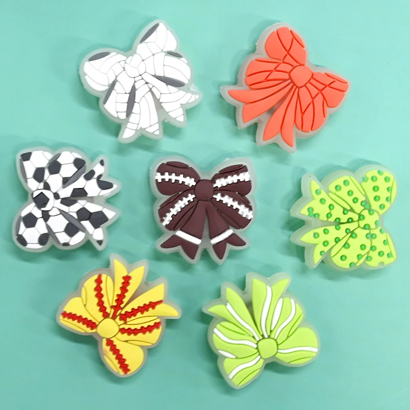 New Trend Light Up Bling Led Pvc Glow Up Bow Tie Shoe Charms Decorations Wholesale Shoe Charms Led Custom Shoe Charms