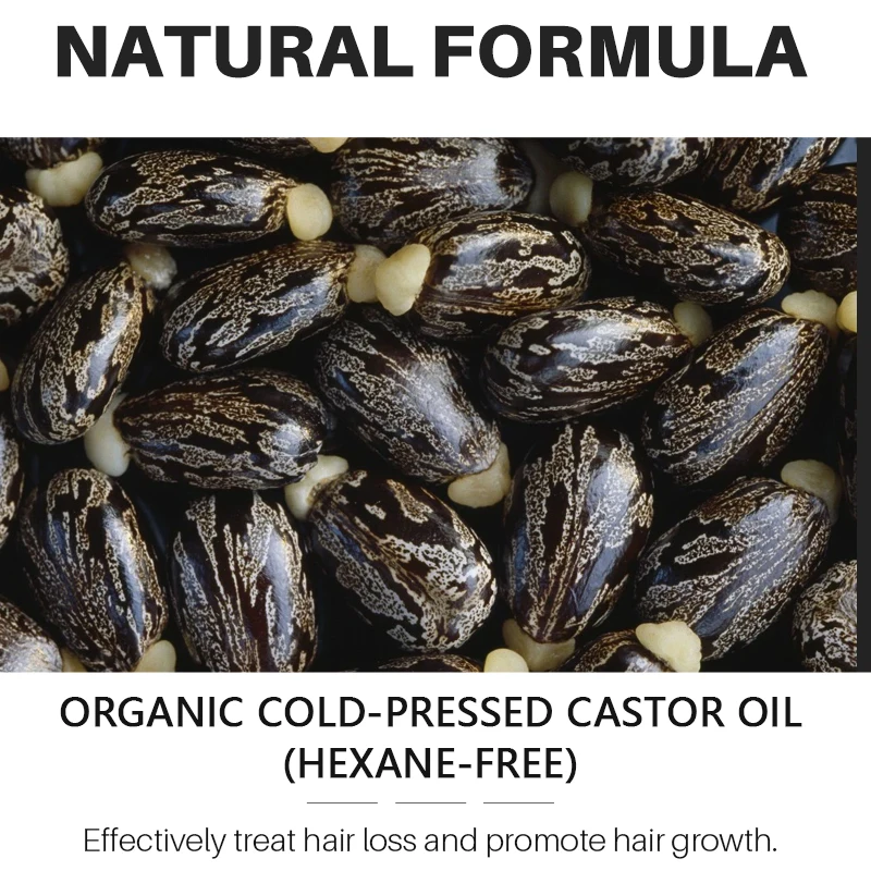 10ml Pure Organic Black Castor Oil for Hair Growth Eyebrow