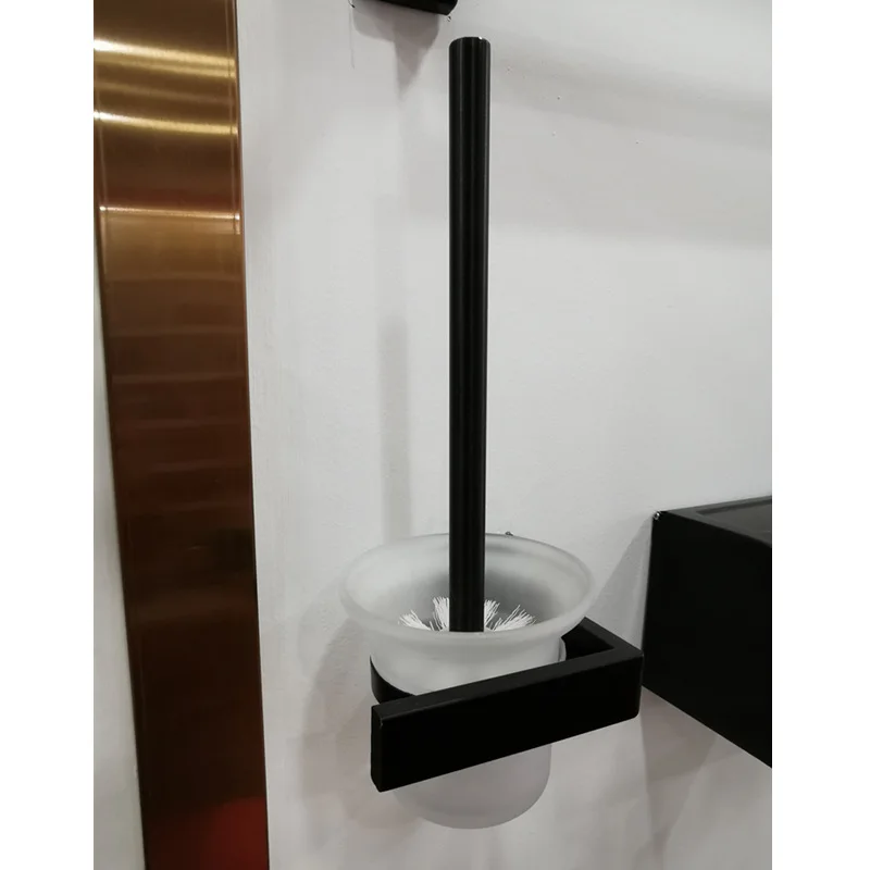 Hotel High Quality Bathroom Hardware Accessories Sets Stainless Steel Square Matt Black Color Bathroom Accessories For Hot