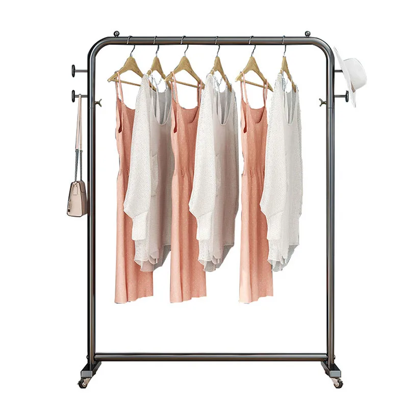 Free Sample Clothing store floor hanger bedroom net red coat rack household simple clothes rack