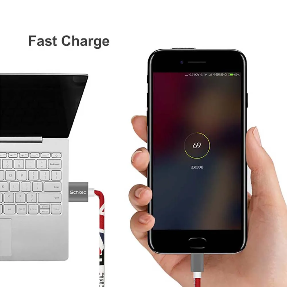 Factory Direct Hot Sale 1 M 2M OEM PU Leather Cell Phone Fast Charging Micro Type C USB Data Cable