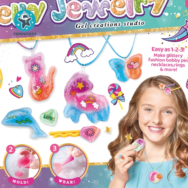 Tempo Toys Juguetes Pretend Play DIY Crystal Gel Magic Ornament Unicorn Stem Kids New Kid Toys For Girls Jewelry Sets