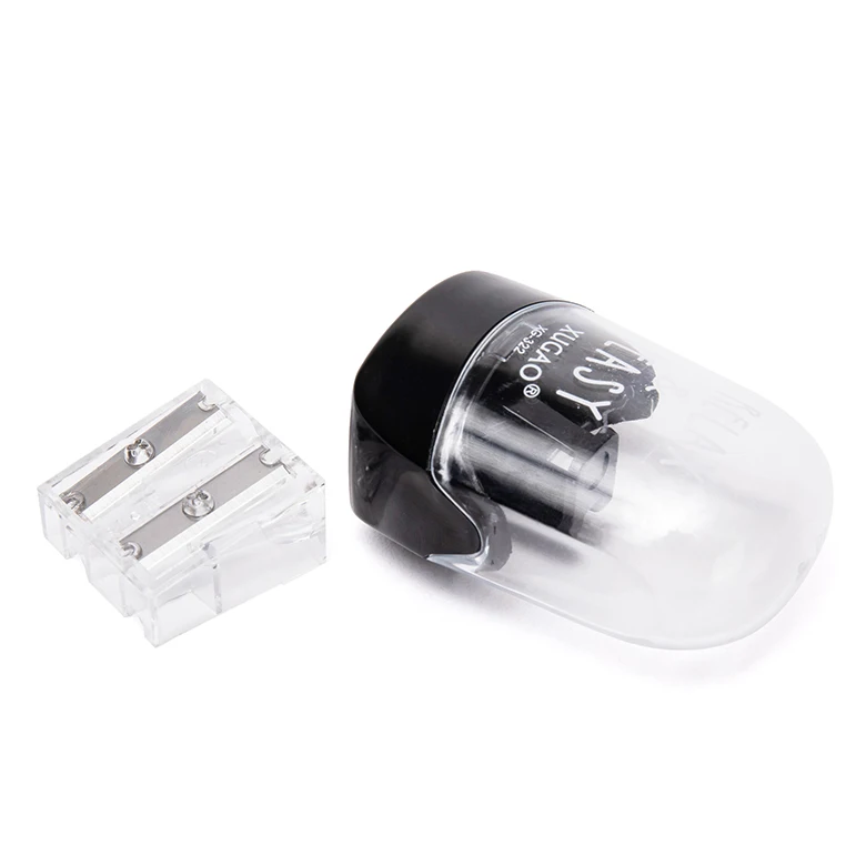 patent baby kid safe dome cute shape cheap plastic office school transparent double hole office double hole pencil sharpener