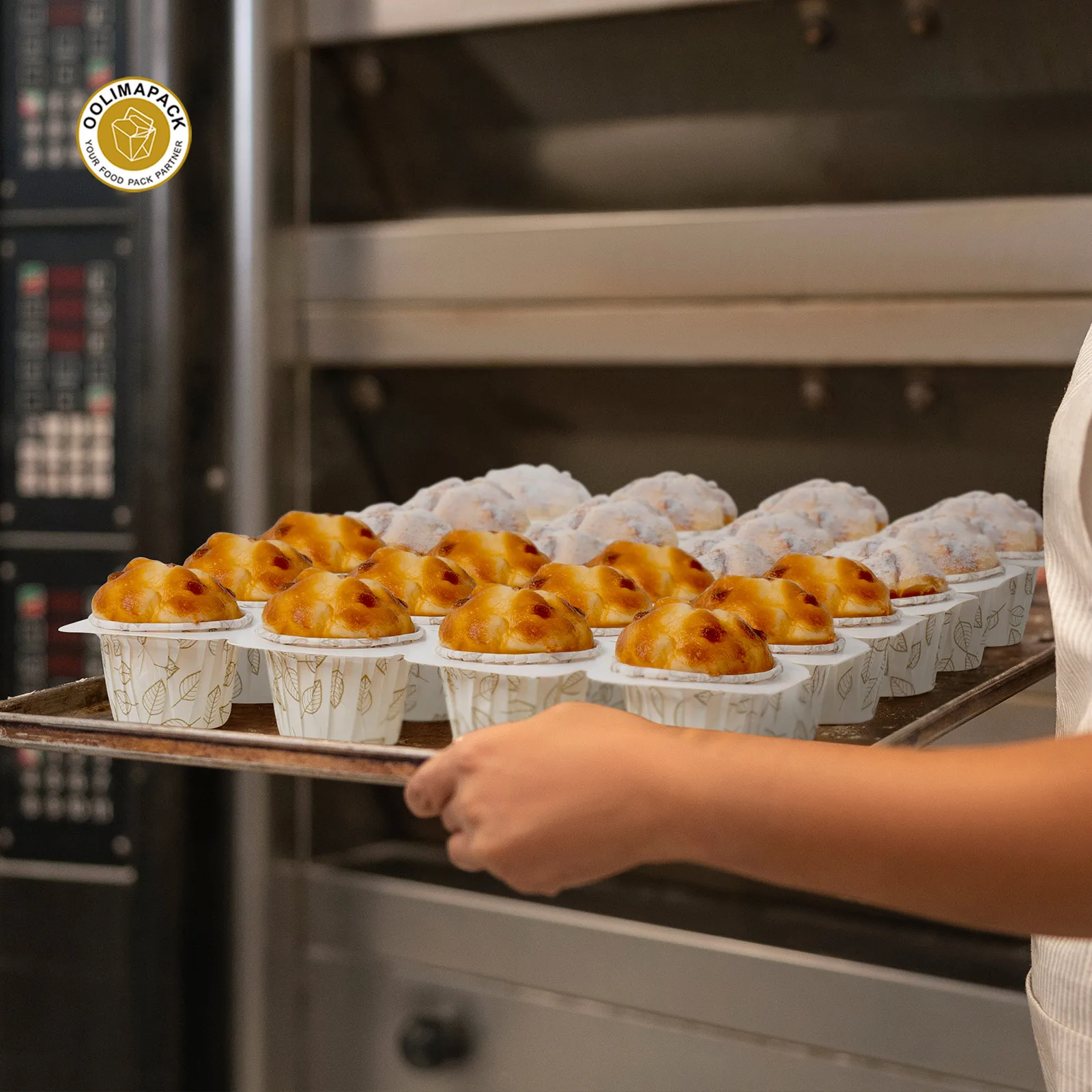 OOLIMA Greaseproof Paper Muffin Baking Cups Mini 24 Cups Cupcake Tray