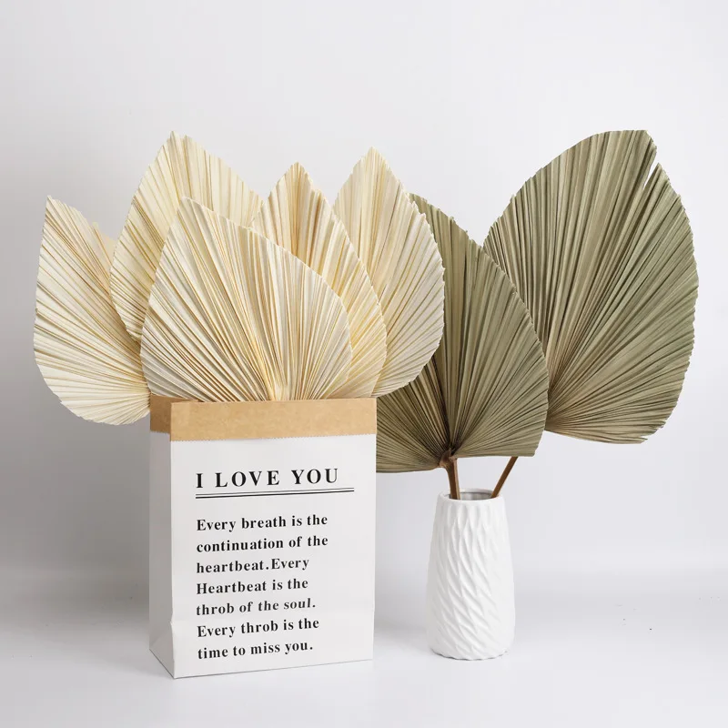 Wholesale Dried Artificial Fan Decorative Preserved Dried Leaf Palm Tree Leaves For Wedding Scene Decoration