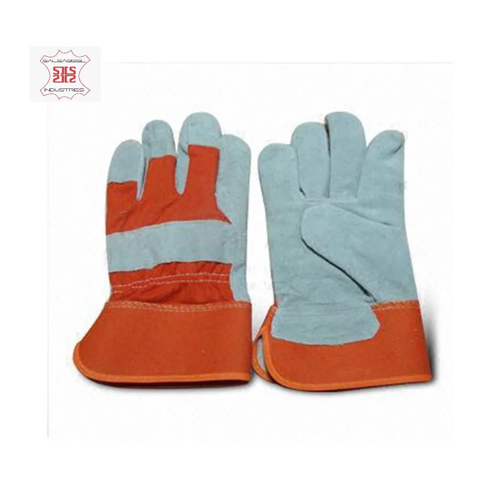 Top Safety Work Split Cow Leather Reflective Work Gloves