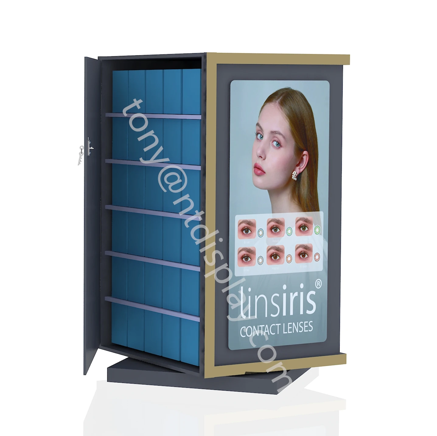 Eye Colored Lens Cosmetic Lenses Display Rack Eyelashes Contact Lenses Rotating Display Stand