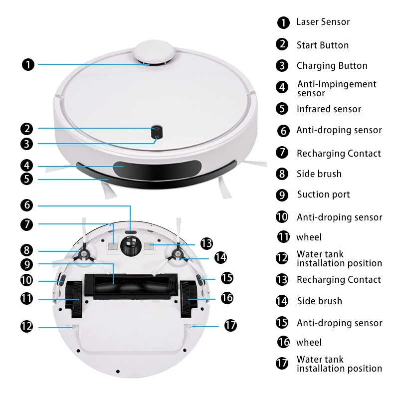 intelligent Smart Sweeping Robot Vacuum Cleaner Home Mopping Robot for home and officeHot sale products