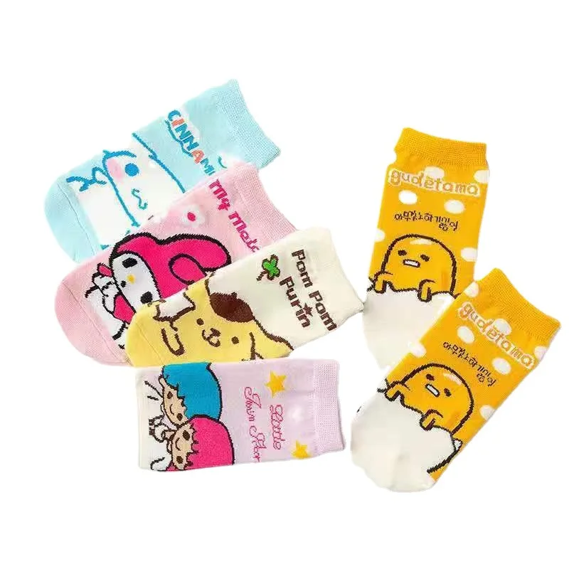 Wholesale Japanese Fashion Cartoon Anime My Melodis Socks Girls Kulomis Cozy Cotton invisible Ankle Socks for Women