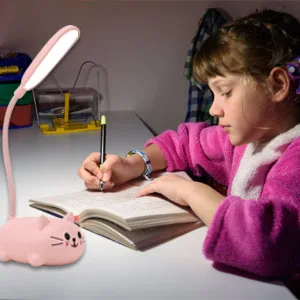 USB Rechargeable Folding Table Lamp Gooseneck Hose Study Office Reading Light Led Eye-Caring Table Lamp