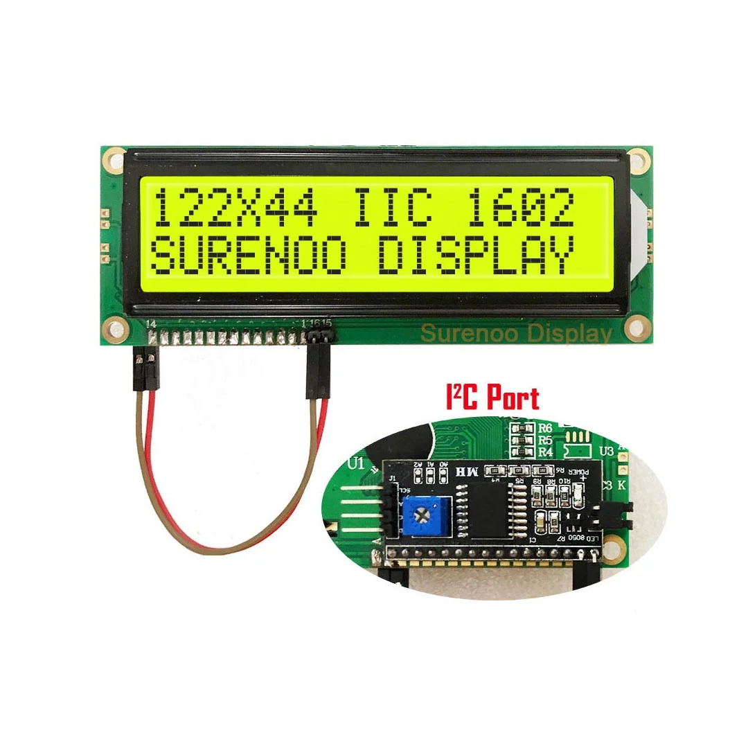 162 1602 16X2 Larger Size Serial I2C IIC Blue Negative Character LCD Module Display Screen Panel LCM with LED Backlight
