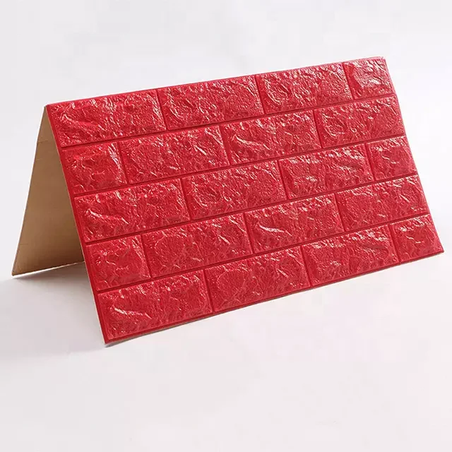 Wholesale Price Design Decoration Waterproof wall panel 3D Wallpaper 70*77CM Self-Adhesive PE Foam Brick Wall Sticker