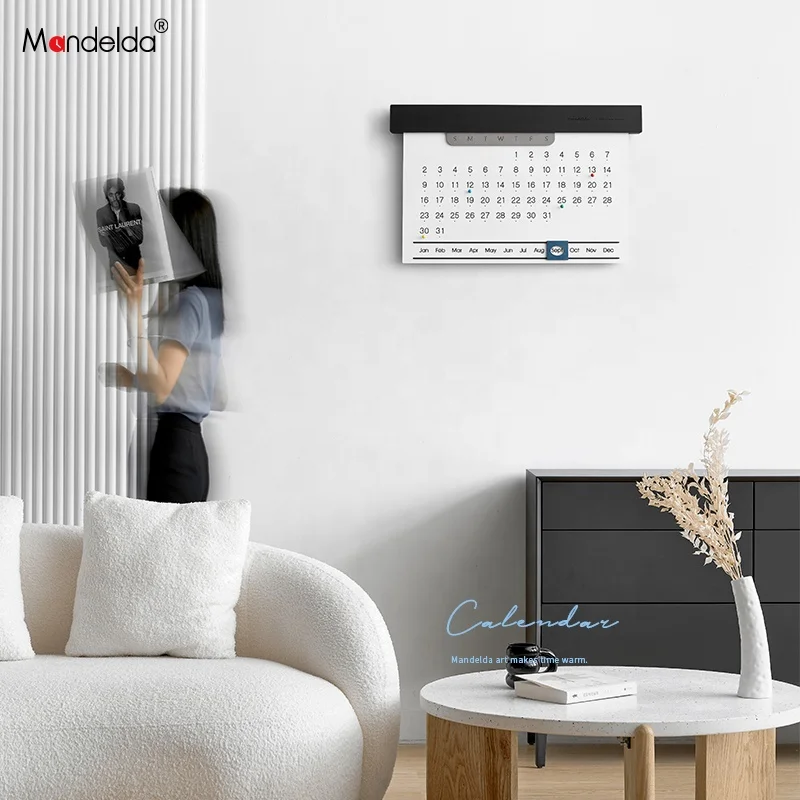 Mandelda New Developed Creative Calendar For Home Decor,Wooden Wall Art Can Hang DIY For Gift Modern Minimalist Sale Calendar