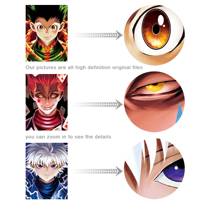 Newest Arrival Wholesale and custom 3D 30*40cm Hunter X Hunter Seriecs 3D Lenticular Flip Anime Poster for Advertising Gift