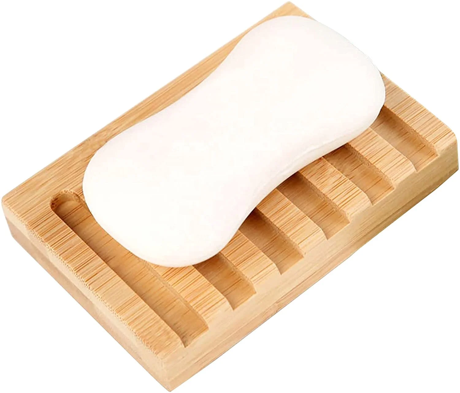 Natural wood environmentally friendly organic creative with its own drainage bamboo soap dish