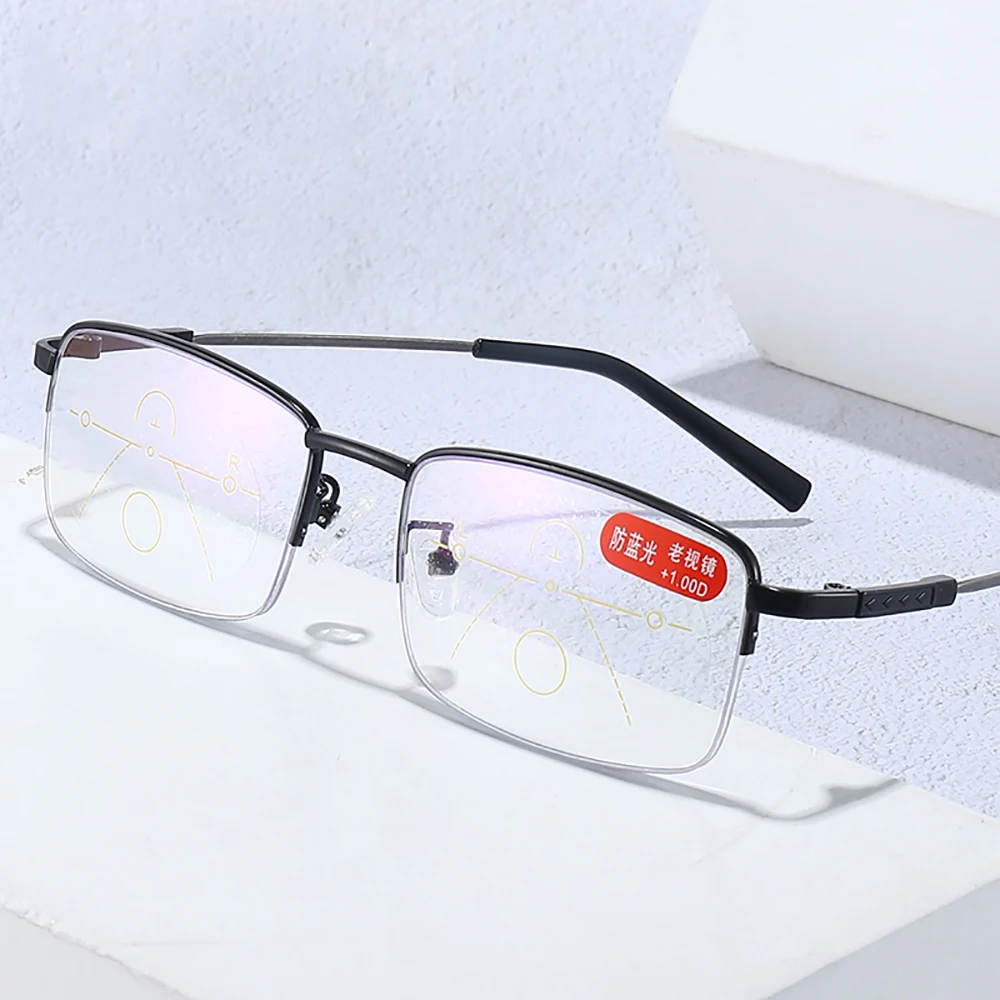 New Anti Blue Progressive Far Snd Near Reading Glass Bifocal Transition Photocromicsun Read Glasses Intelligence