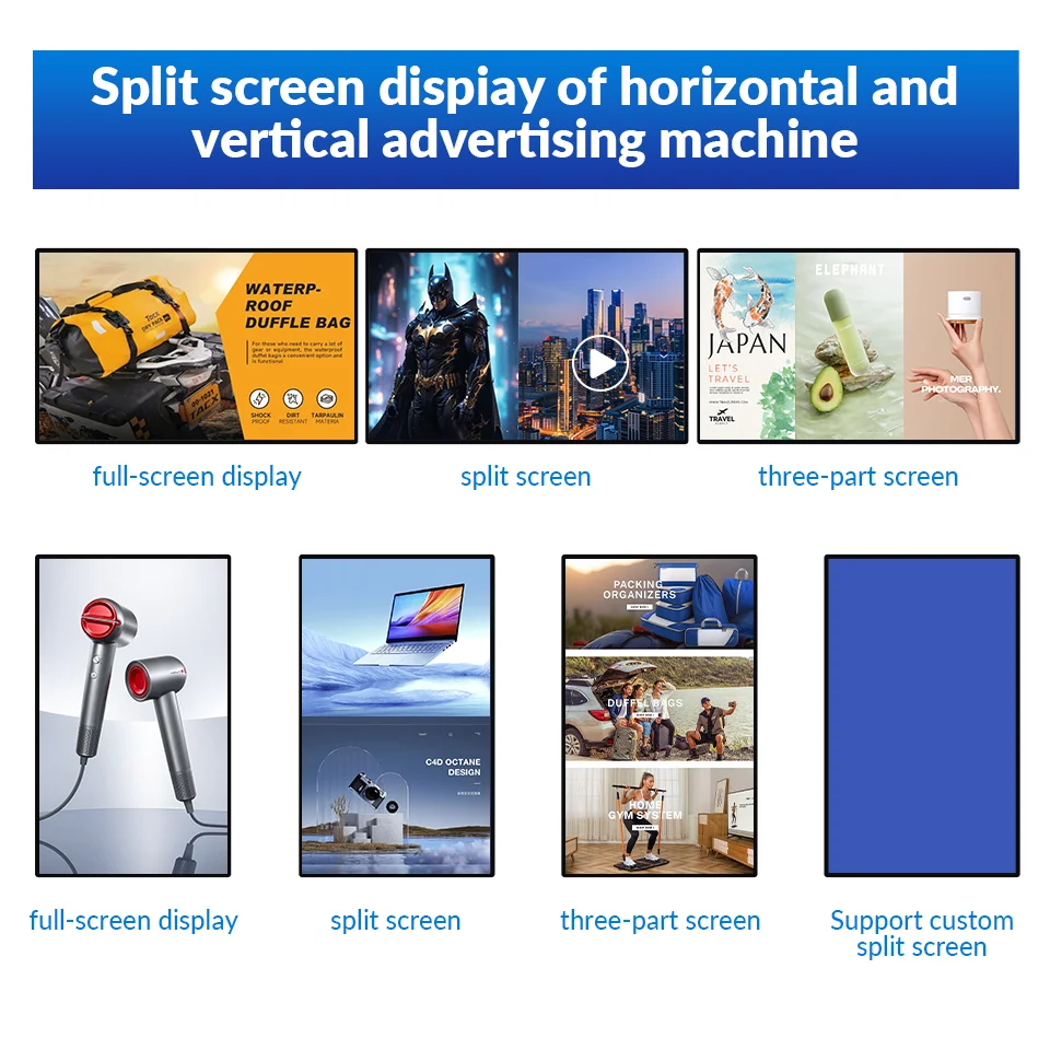 7*24H 21.5 inch Wall Mounted Commercial Touch Screen Monitor LCD Advertising Screen Digital Signage and Displays