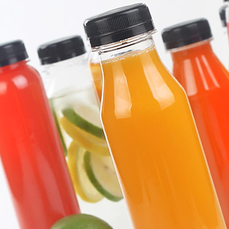 8 Oz Pet Plastic Reusabl Disposable Milk Bulk Beverage Juice Bottles With Tamper Evident Caps