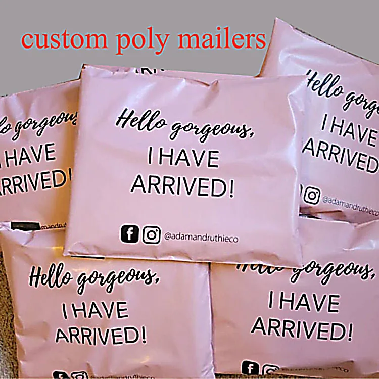 Custom design eco-friendly shipping envelopes bag pink large poly mailers bags for clothing